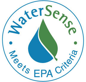 Image of WaterSense logo, stating "Meets EPA Criteria".